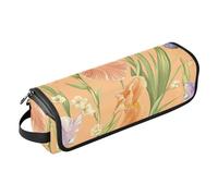 FRODOTGV Nature Lily Sac de voyage pour outils de cheveux Rose vif et tapis résistant à la chaleur avec fermeture éclair pour femme Rangement essentiel amovible pour outils chauds Fers plats Volumizer