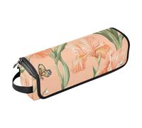 FRODOTGV Nature Lily Sac de voyage pour outils de cheveux Rose vif et tapis résistant à la chaleur avec fermeture éclair pour femme Rangement essentiel amovible pour outils chauds Fers plats Volumizer