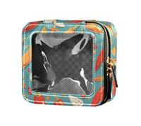 FRODOTGV Ocean Shark Masco Trousse de maquillage transparente étanche pour sac à main pour filles et femmes Trousse de toilette portable, Motif sans couture Hot Chili Peppers, Taille unique