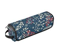 FRODOTGV Organiseur 2 en 1 pour outils à cheveux - Motif Merry Christmas - Feuilles d'hiver - Flocons de neige - Accessoires pour cheveux - Fer à friser - Sac de rangement de voyage pour fer à lisser,