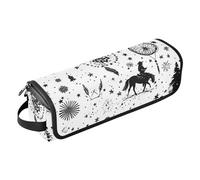 FRODOTGV Organiseur 2 en 1 pour outils capillaires - Étui de transport portable avec tapis en fer pour outils chauds, fer à friser, fers plats, volumateur de cheveux, cowboy occidental, attrape-rêves,
