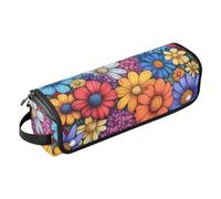 FRODOTGV Organiseur 2 en 1 pour outils de cheveux de grande capacité avec coussinet résistant à la chaleur pour lisseurs, fer à friser, sèche-cheveux, fleurs, lavande, lys calla, narcisse, rouge, 11,