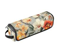 FRODOTGV Organiseur 2 en 1 pour outils de cheveux de grande capacité avec coussinet résistant à la chaleur pour lisseurs, fer à friser, sèche-cheveux, fleurs, lavande, lys calla, narcisse, rouge, 04,