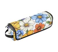 FRODOTGV Organiseur 2 en 1 pour outils de cheveux de grande capacité avec coussinet résistant à la chaleur pour lisseurs, fer à friser, sèche-cheveux, fleurs, lavande, lys calla, narcisse, rouge, 18,