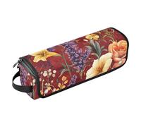 FRODOTGV Organiseur 2 en 1 pour outils de cheveux de grande capacité avec coussinet résistant à la chaleur pour lisseurs, fer à friser, sèche-cheveux, fleurs, lavande, lys calla, narcisse, rouge, 20,