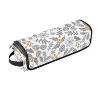 FRODOTGV Organiseur 2 en 1 pour outils de cheveux pour femme avec tapis résistant à la chaleur, baies de houx pour fer à friser, fer à lisser, sèche-cheveux plat, Baies de houx de Noël d'hiver, 1 Size