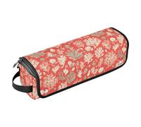FRODOTGV Organiseur d'outils 2 en 1 rouge corail unique avec coussinet résistant à la chaleur, sac de voyage portable ouvert plat pour fer à friser, fer à lisser, sèche-cheveux plat, accessoire de