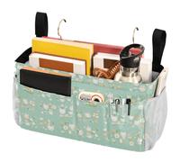 FRODOTGV Panier de chevet vert avec sangles fixes et porte-bouteille d'eau à suspendre pour dortoir, couchette, loft, lit d'hôpital