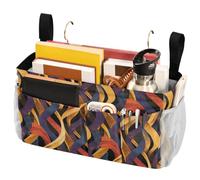 FRODOTGV Panier de rangement de chevet à motifs géométriques abstraits avec poches pour dortoir, lit superposé, loft, lit d'hôpital