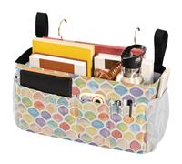 FRODOTGV Panier de table de chevet en forme d'écailles de sirène avec poches à suspendre pour dortoir, couchette, loft, lit d'hôpital