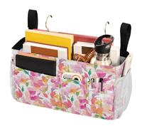FRODOTGV Petit rangement de chevet d'été avec grandes poches et porte-bouteille à suspendre pour dortoir, couchette, loft, lit d'hôpital