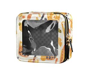 FRODOTGV Petite trousse de maquillage transparente avec éléphant coloré pour filles et femmes, Motif thé aux perles, 1 Size