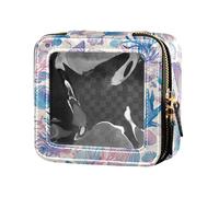 FRODOTGV Petite trousse de maquillage transparente avec motif trèfle Happy St pour filles et femmes avec fermeture éclair, Mer Océan Animaux Coraux Algues Coquillages Sable, 1 Size