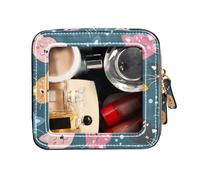 FRODOTGV Petite trousse de maquillage transparente, drôle mignon visage coloré de chats sur bleu, trousse de toilette de voyage étanche avec, Drôle mignon visage coloré de chats sur bleu, 1 Size
