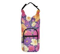 FRODOTGV Porte-bouteille d'eau à motif floral coloré réglable, sac de transport pour bouteille d'eau de randonnée pour bouteilles d'eau de 50/61/81/1,2 l