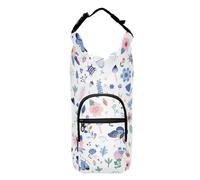 FRODOTGV Porte-bouteille d'eau réglable avec fleurs colorées et papillon pour vélo, sac de transport pour bouteille d'eau pour randonnée, convient aux bouteilles de 50/61/81/1,2 l