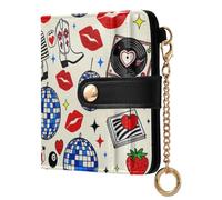 FRODOTGV Portefeuille à deux volets en cuir synthétique souple pour femme - Anti-vol - Taille compacte - Élégantes activités de plein air, Impressions patriotiques, One Size, Décontracté