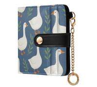 FRODOTGV Portefeuille à deux volets en cuir synthétique souple pour femme - Design élégant - Pour activités de plein air, Oies vertes, One Size, Décontracté
