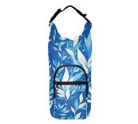 FRODOTGV Sac à bandoulière pliable en forme de feuilles bleu clair pour bouteille d'eau de marche, convient aux bouteilles de 50/61/81/1,2 l