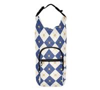 FRODOTGV Sac à bandoulière pour échiquier bleu marine avec fermeture éclair pour bouteilles d'eau, porte-bouteille d'eau à bandoulière, convient aux bouteilles de 50/61/81/1,2/1,2 l