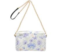 FRODOTGV Sac à bandoulière pour femme Capacité 2,5 l | Compartiments à fermeture éclair en cuir synthétique durable, facile à nettoyer, pour voyage, motif floral violet