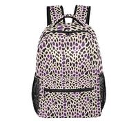FRODOTGV Sac à dos d'école, forme ferme, design debout, détails en maille respirante pour élèves du primaire et du secondaire, activités de plein air, taille S, Léopard mauve, S, Décontracté