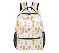 FRODOTGV Sac à dos d'école multi-poches avec doublure intérieure en peau de pêche pour écoliers Taille S, Carotte de lièvre, M, Décontracté
