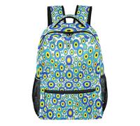 FRODOTGV Sac à dos d'écolier structuré de forme standard avec doublure intérieure peau de pêche pour élèves du primaire du secondaire usage quotidien Taille S, Orbes bleus, M, Décontracté