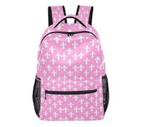 FRODOTGV Sac à dos d'écolier structuré de forme standard avec doublure intérieure peau de pêche pour élèves du primaire du secondaire usage quotidien Taille S, Blush Crosses, M, Décontracté