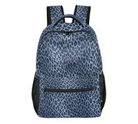 FRODOTGV Sac à dos d'étudiant structuré de forme debout réglable avec bretelles rembourrées pour adolescents, garçons et filles, petites excursions d'une journée, taille S, Léopard bleu marine, S
