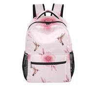 FRODOTGV Sac à dos d'extérieur vide de forme ferme avec détails en maille respirante pour élèves du primaire et du secondaire, camping, tourisme, taille S, Fleur de colibri, M, Décontracté