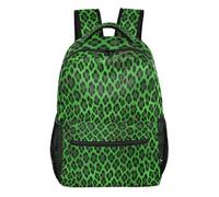 FRODOTGV Sac à dos d'extérieur vide de forme ferme avec doublure intérieure en peau de pêche pour élèves du primaire et du secondaire usage quotidien Taille S, Léopard émeraude, S, Décontracté