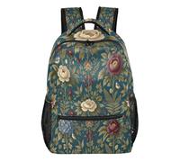 FRODOTGV Sac à dos pour adolescent multi-poches avec bretelles rembourrées réglables pour école primaire secondaire navette école petite taille, Parchemins de jardin, S, Décontracté