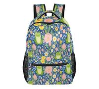 FRODOTGV Sac à dos quotidien 1 principal, 2 côtés, 1 fermeture éclair avant et 4 poches intérieures, tissu sergé de polyester pour élèves du primaire du secondaire, shopping quotidien, taille S