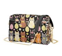 FRODOTGV Sac à main à bandoulière pour femme Capacité 2,5 l | Compartiments à fermeture éclair en cuir PU souple léger pour voyage lièvre Pâques