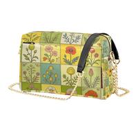 FRODOTGV Sac à main à bandoulière pour femme Capacité 2,5 l | Emplacement pour carte et poche intérieure en cuir synthétique durable, facile à nettoyer pour le voyage botanique