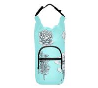 FRODOTGV Sac à main turquoise pour plantes succulentes avec porte-bouteille d'eau léger et isotherme pour bouteilles d'eau de 50,8/61/81/1,2/1,2 l