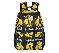 FRODOTGV Sac de jour décontracté de forme ferme vide sur pied avec détails en maille respirante pour élèves du primaire et du secondaire Taille S, Mots mignons abeilles, S, Décontracté