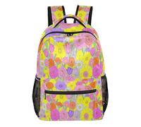 FRODOTGV Sac de jour décontracté léger et portable en tissu sergé de polyester pour adolescents, garçons, filles, trajets scolaires, taille S, Fleur vive, M, Décontracté