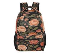 FRODOTGV Sac de jour décontracté multi-poches en tissu sergé de polyester pour l'école, les étudiants, le camping, les visites touristiques, taille S, Pêche vintage, M, Décontracté