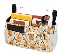 FRODOTGV Sac de rangement à suspendre avec grandes poches et porte-bouteille pour chambre à coucher, loft, tente, rideau, étagère de lit superposé, accessoires