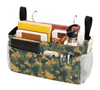FRODOTGV Sac de rangement de chevet avec grandes poches et porte-bouteille, sacs de rangement à suspendre pour dortoir, couchette, loft, lit d'hôpital, motif camouflage militaire, ardoise safari