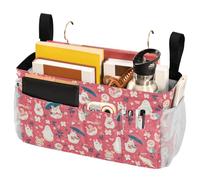 FRODOTGV Sac de rangement de chevet rose pailleté à suspendre avec poches pour chambre, loft, tente, rideau, étagère de lit superposé, accessoires