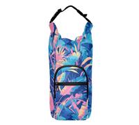FRODOTGV Sac de transport isotherme à fermeture éclair pour bouteille d'eau avec motif feuilles tropicales - Pour bouteilles de 50/61/81/1,2 l