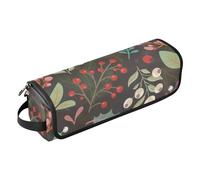 FRODOTGV Sac de voyage 2 en 1 pour fer à friser pour femme avec tapis amovible résistant à la chaleur, motif de Noël dessiné à la main, fleurs et plantes pour fer à repasser, fer à friser, Fleurs de