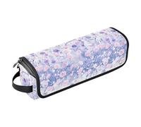 FRODOTGV Sac de voyage avec coussinet résistant à la chaleur pour fer à friser, fer à lisser, sèche-cheveux plat, accessoire de voyage avec fleurs roses et violettes, Fleurs roses et violettes, 14.6"x