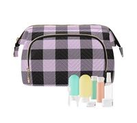 FRODOTGV Sac de voyage classique à motif écossais violet de grande capacité pour voyage, cosmétiques, cartes, argent, Motif écossais violet classique, 1 Size