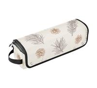 FRODOTGV Sac de voyage portable pour outils de cheveux avec coussinet résistant à la chaleur pour fer plat, outils chauds et accessoires de soins capillaires, imprimé de Noël, branches de pin, pommes