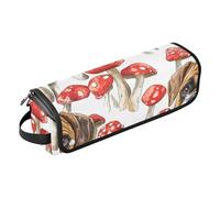 FRODOTGV Sac de voyage pour outils de cheveux blancs avec motif de chiens boxeurs de dessin animé pour femme et tapis résistant à la chaleur avec fermeture éclair - Organiseur portable pour outils de