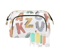 FRODOTGV Sacs à cosmétiques, motif abc simple dessin animé, sac cosmétique de voyage, sac à main portable pour femmes, porte-monnaie, articles personnels organisateur, Dessin animé simple motif abc, 1